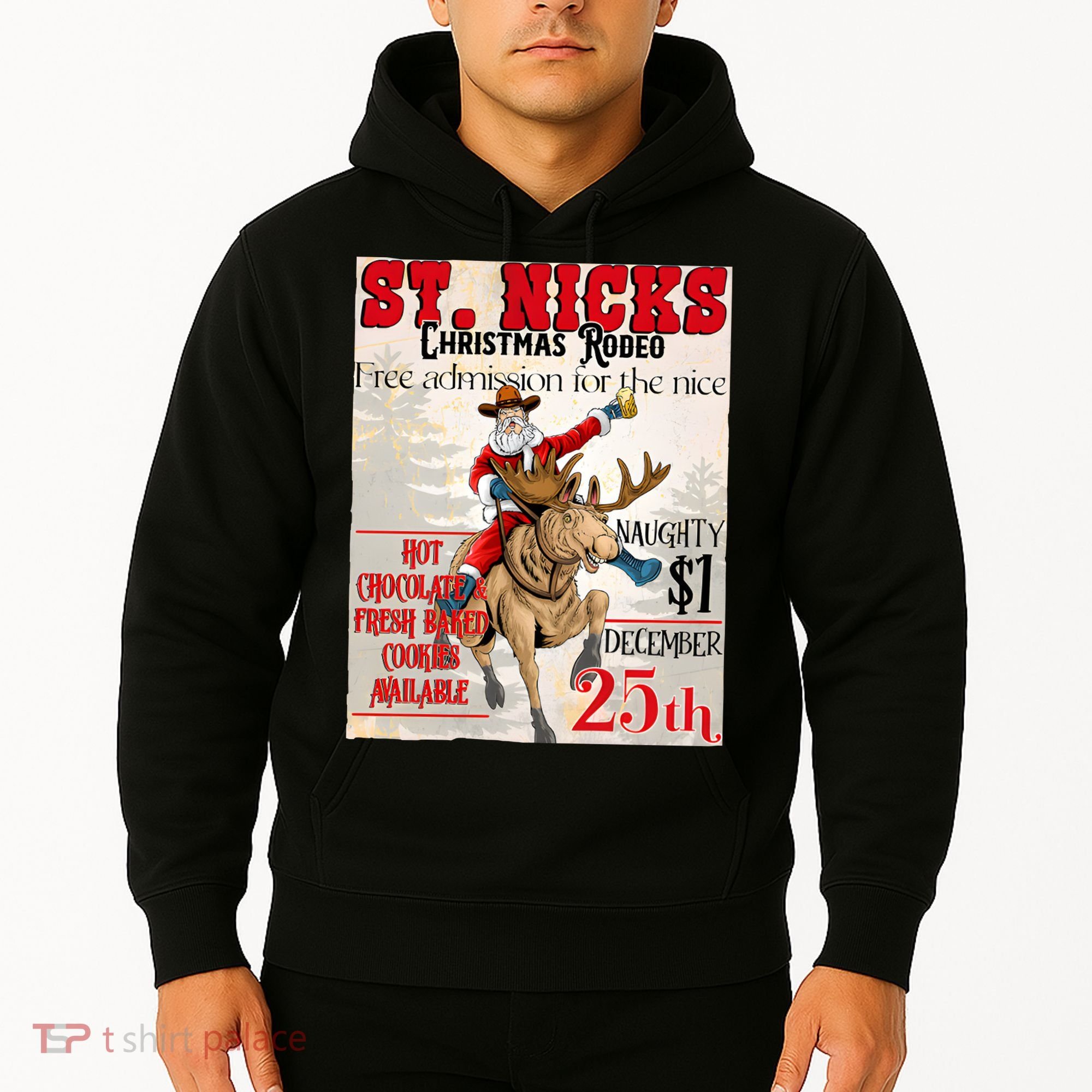 Christmas Rodeo Poster Western Christmas Hoodie