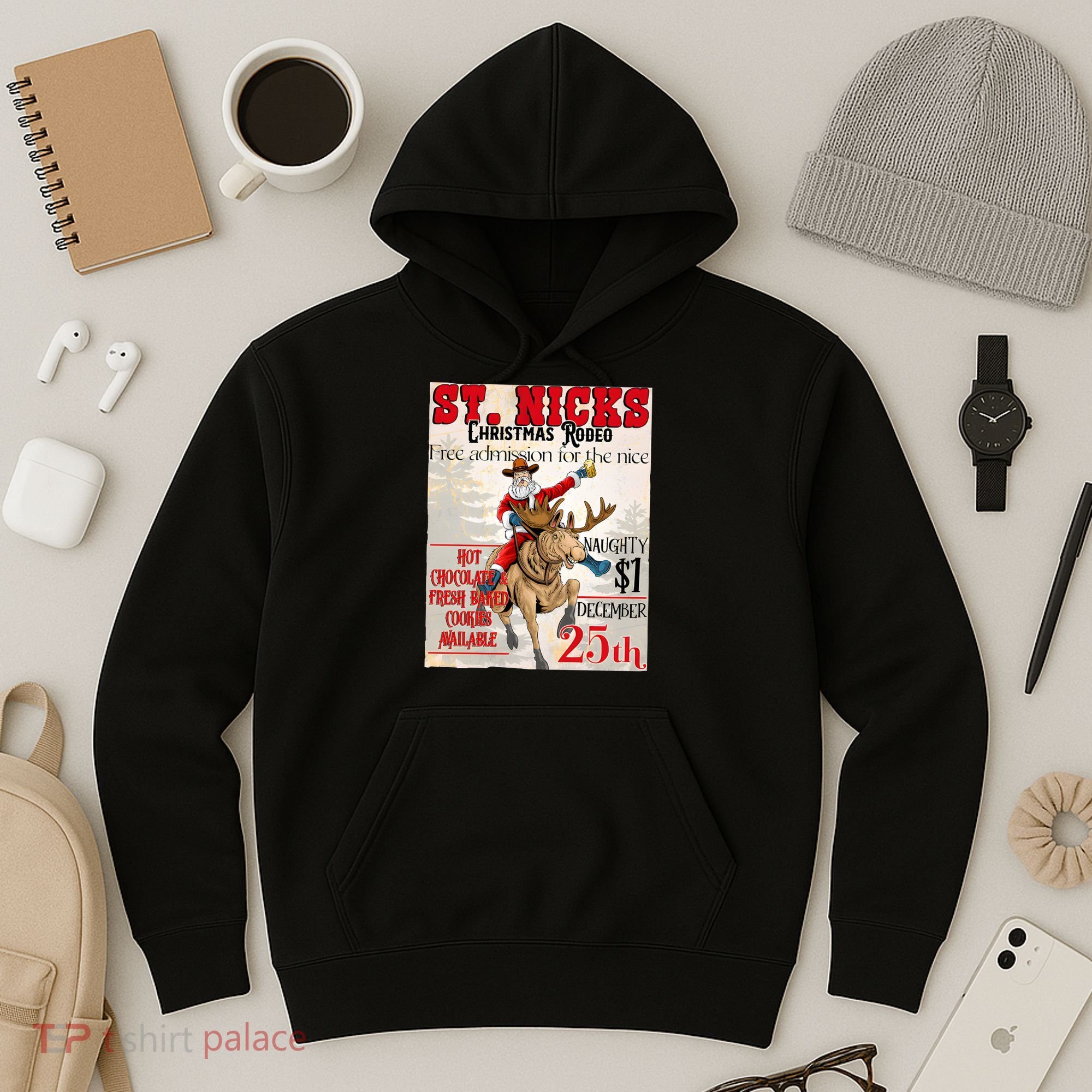 Christmas Rodeo Poster Western Christmas Hoodie