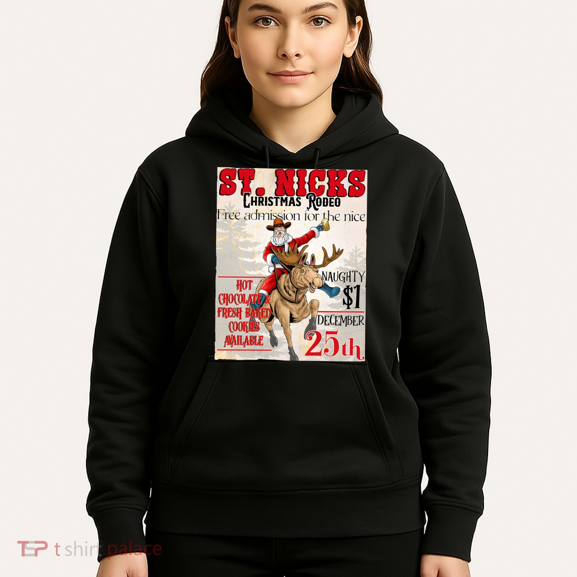 Christmas Rodeo Poster Western Christmas Hoodie