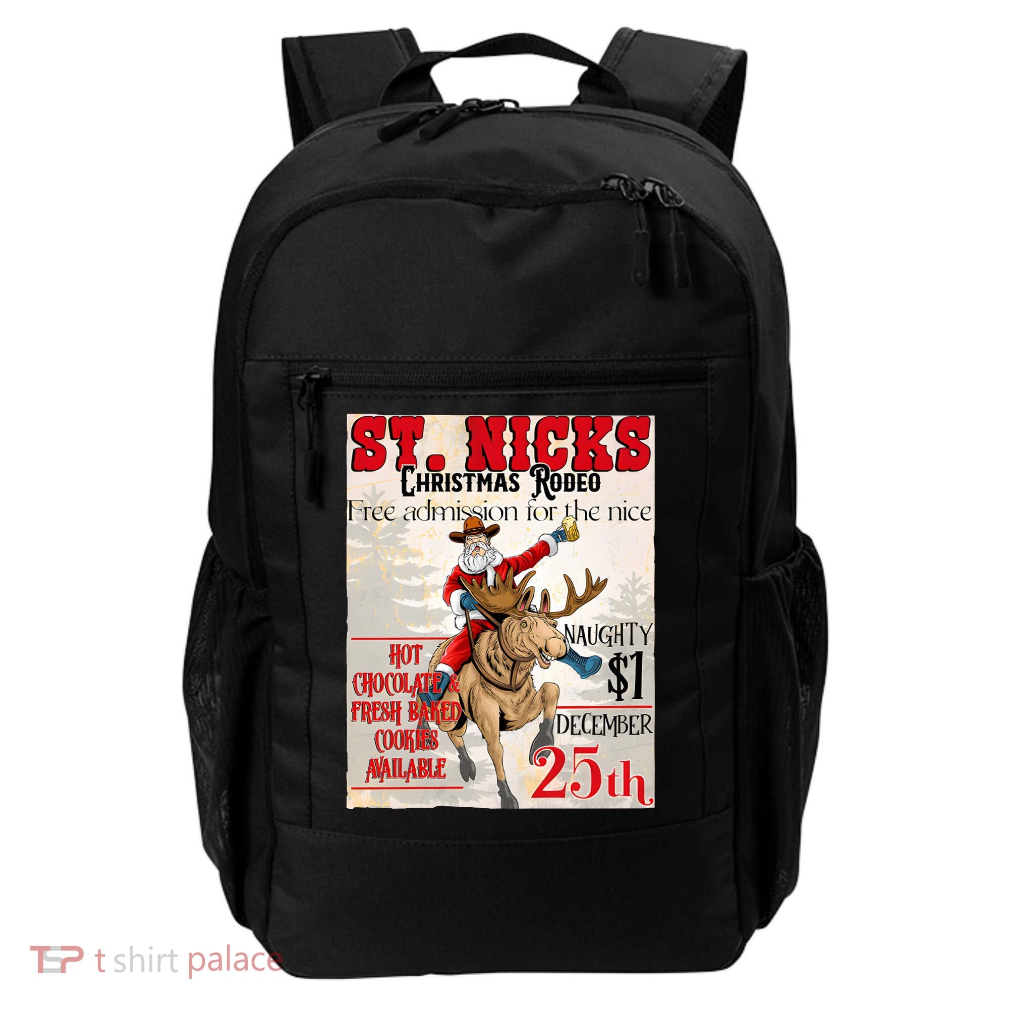 Christmas Rodeo Poster Western Christmas Backpack