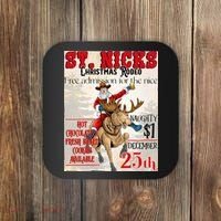 Christmas Rodeo Poster Western Christmas Coaster thumb 0