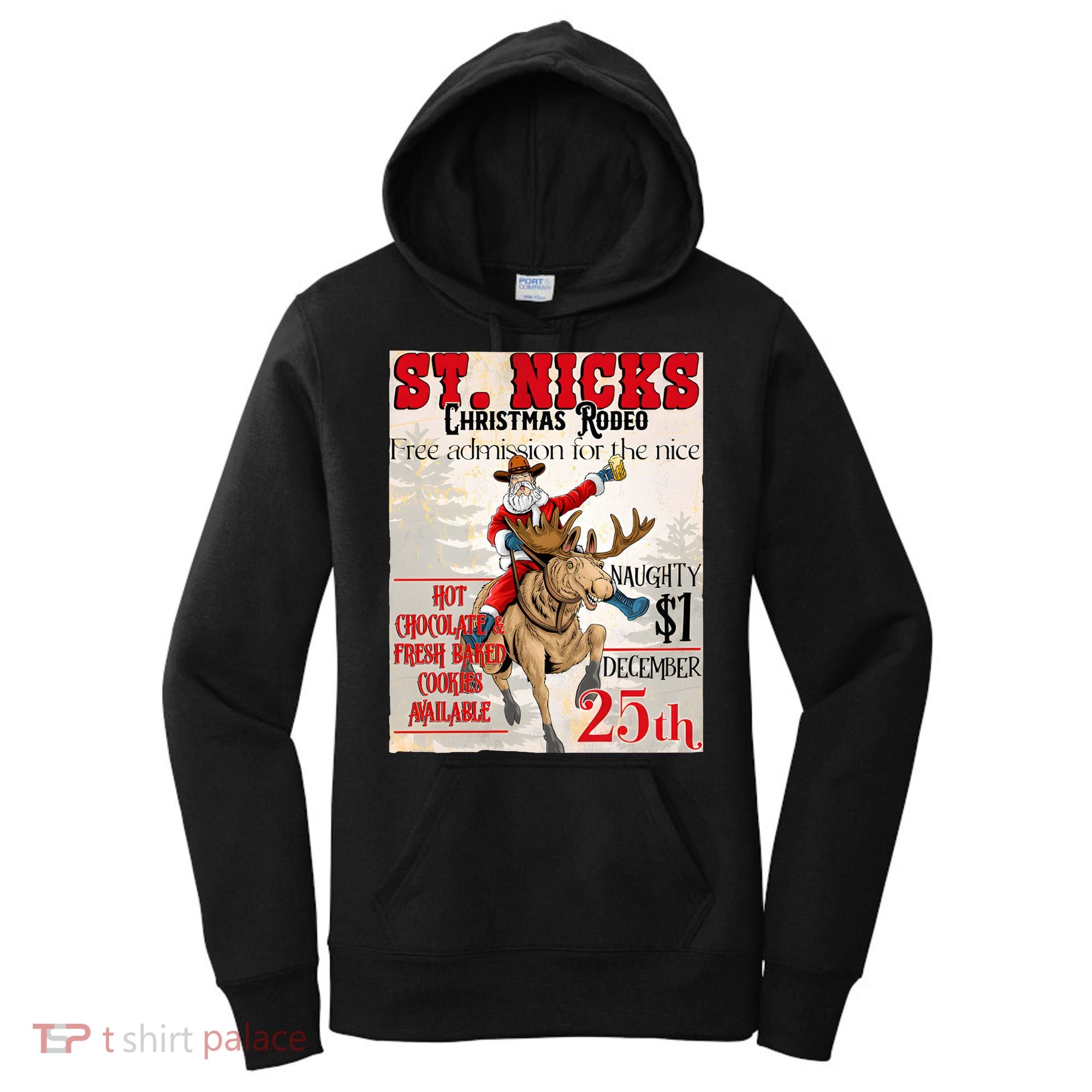 Christmas Rodeo Poster Western Christmas Women's Hoodie