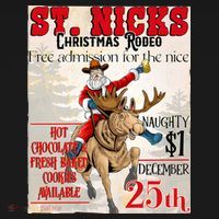 Christmas Rodeo Poster Western Christmas Ornament thumb 1