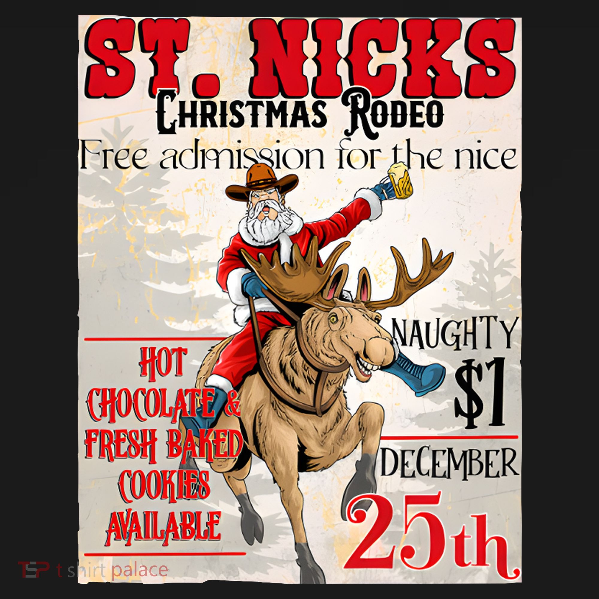Christmas Rodeo Poster Western Christmas Ornament