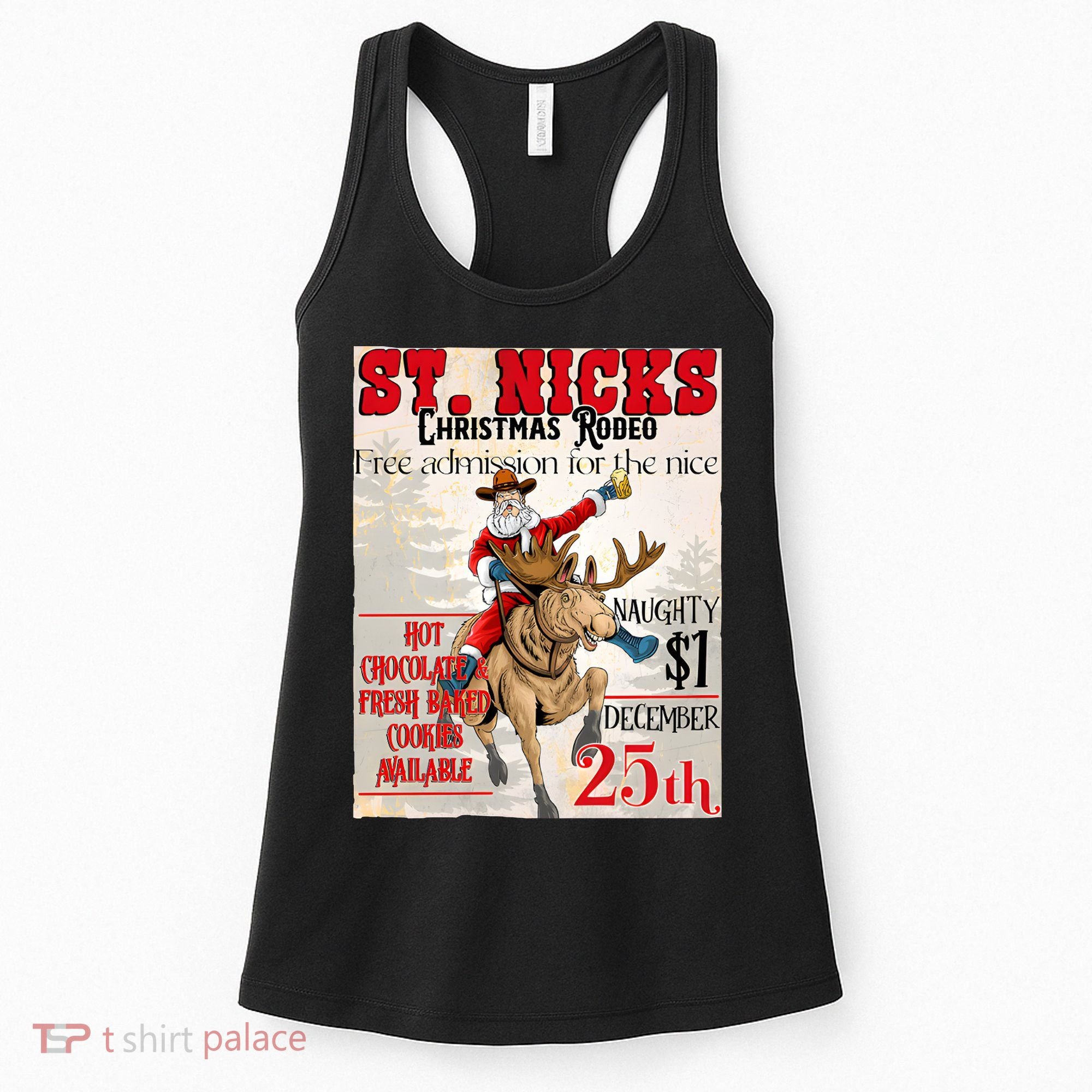 Christmas Rodeo Poster Western Christmas Women's Tank Top