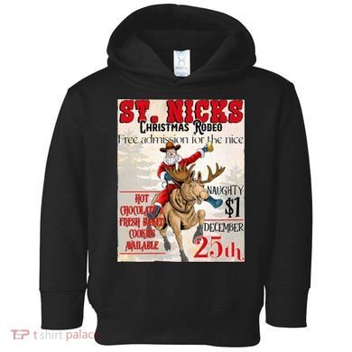Christmas Rodeo Poster Western Christmas Toddler Hoodie