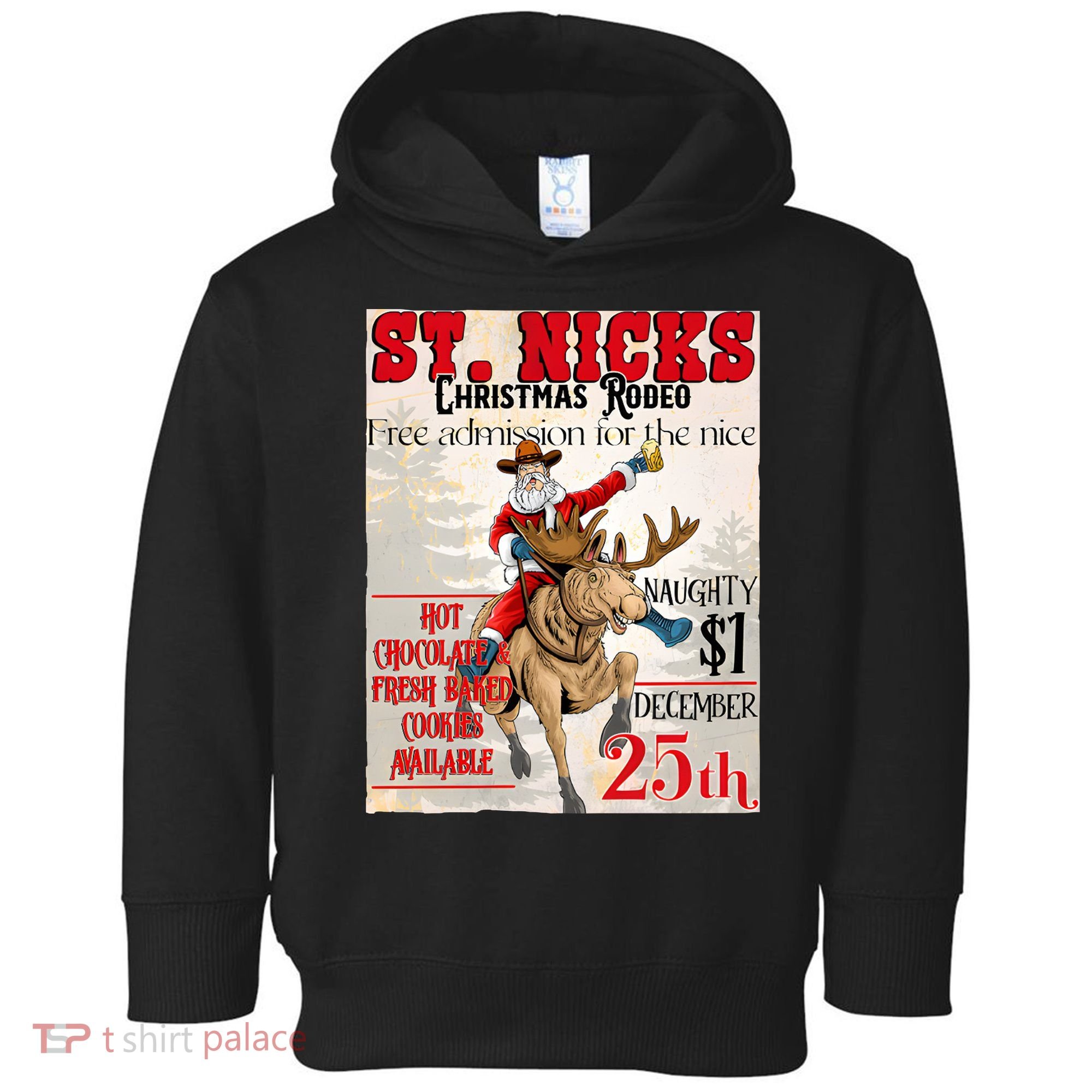 Christmas Rodeo Poster Western Christmas Toddler Hoodie