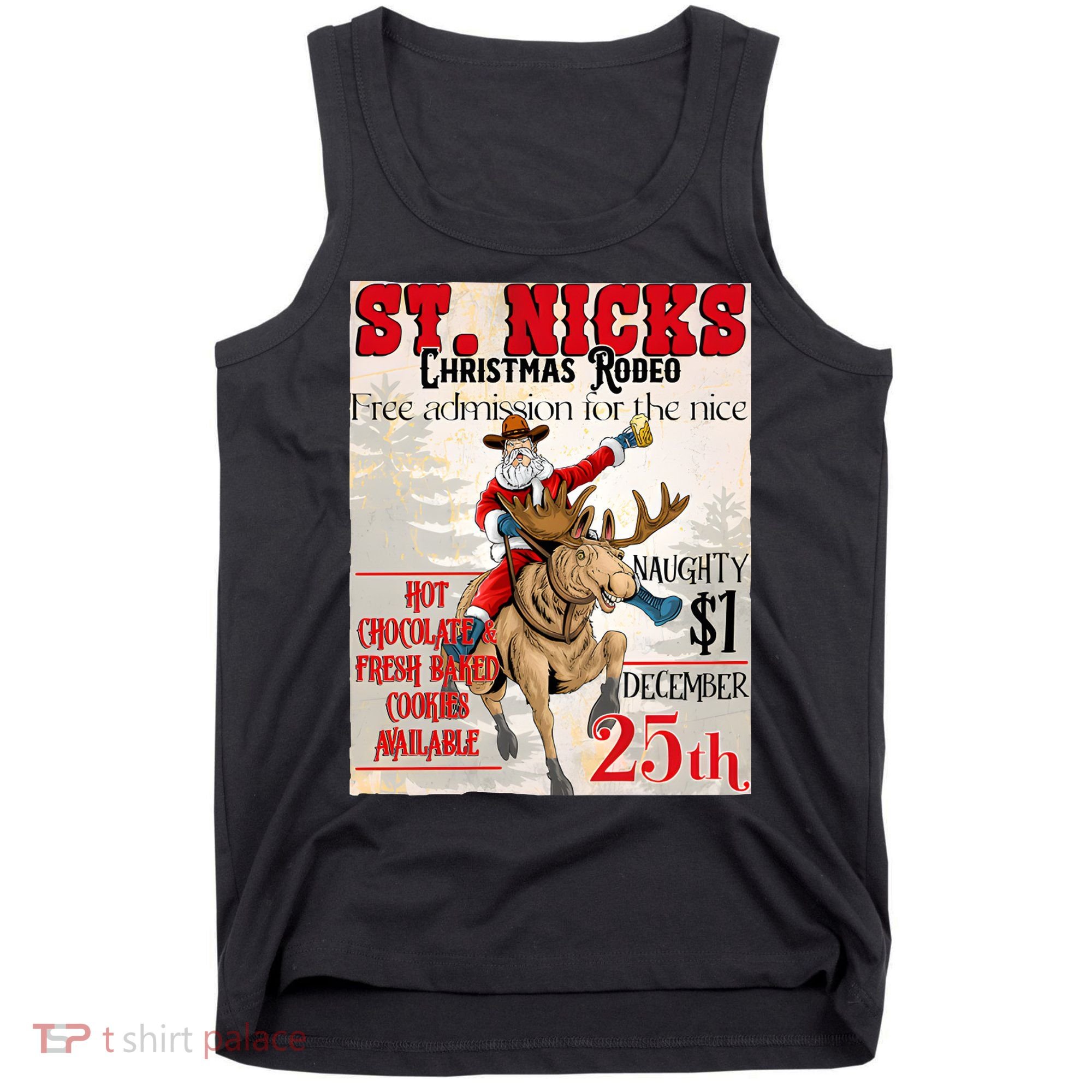 Christmas Rodeo Poster Western Christmas Tank Top