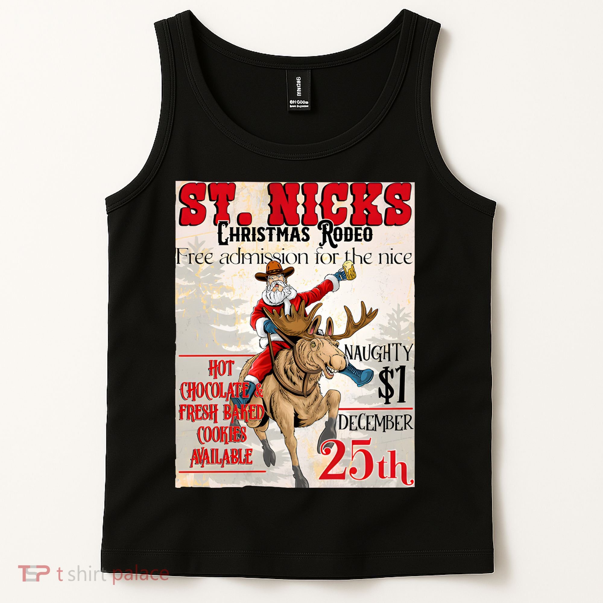Christmas Rodeo Poster Western Christmas Tank Top