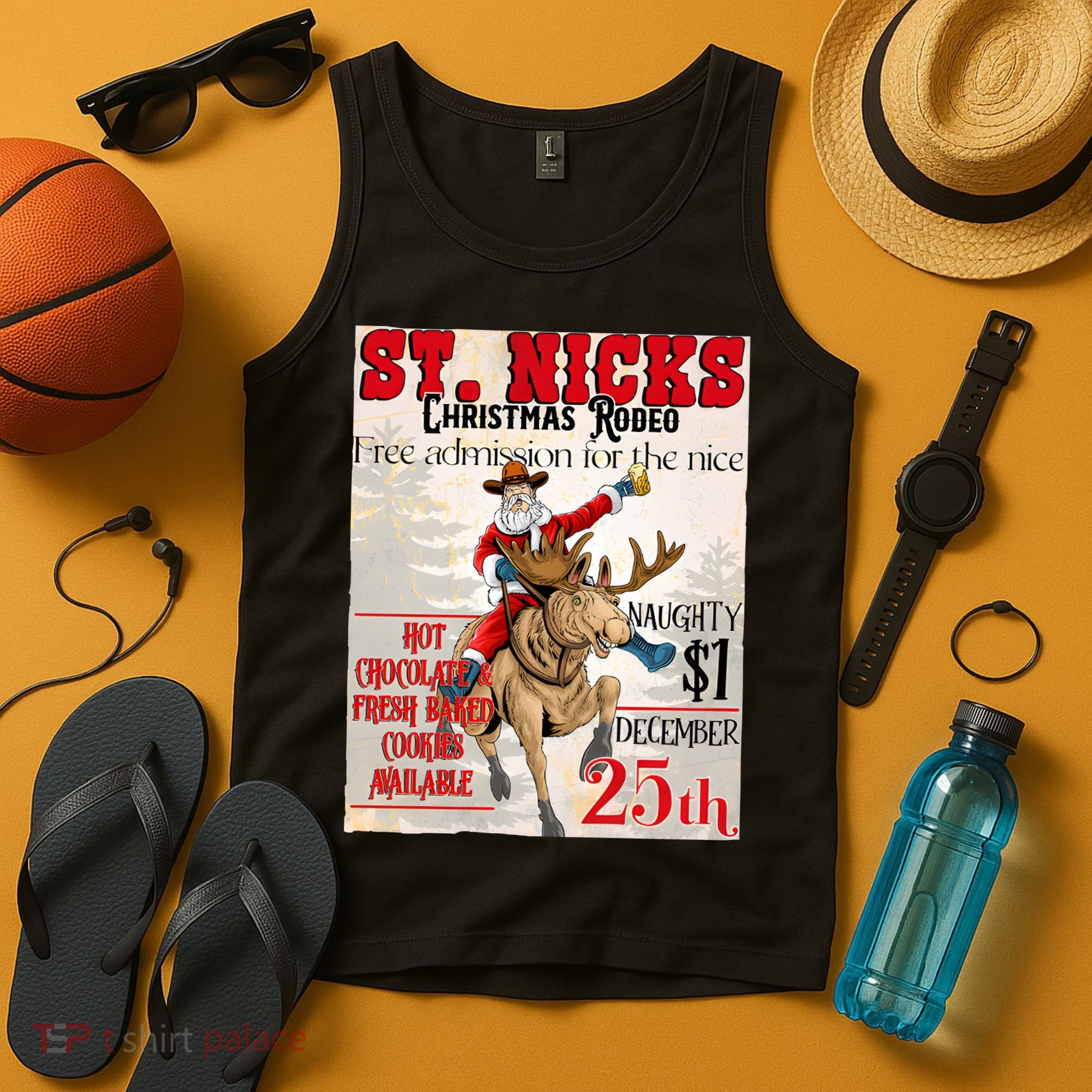 Christmas Rodeo Poster Western Christmas Tank Top