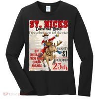Christmas Rodeo Poster Western Christmas Women's Long Sleeve Shirt thumb 0