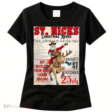 Christmas Rodeo Poster Western Christmas Women's T-Shirt