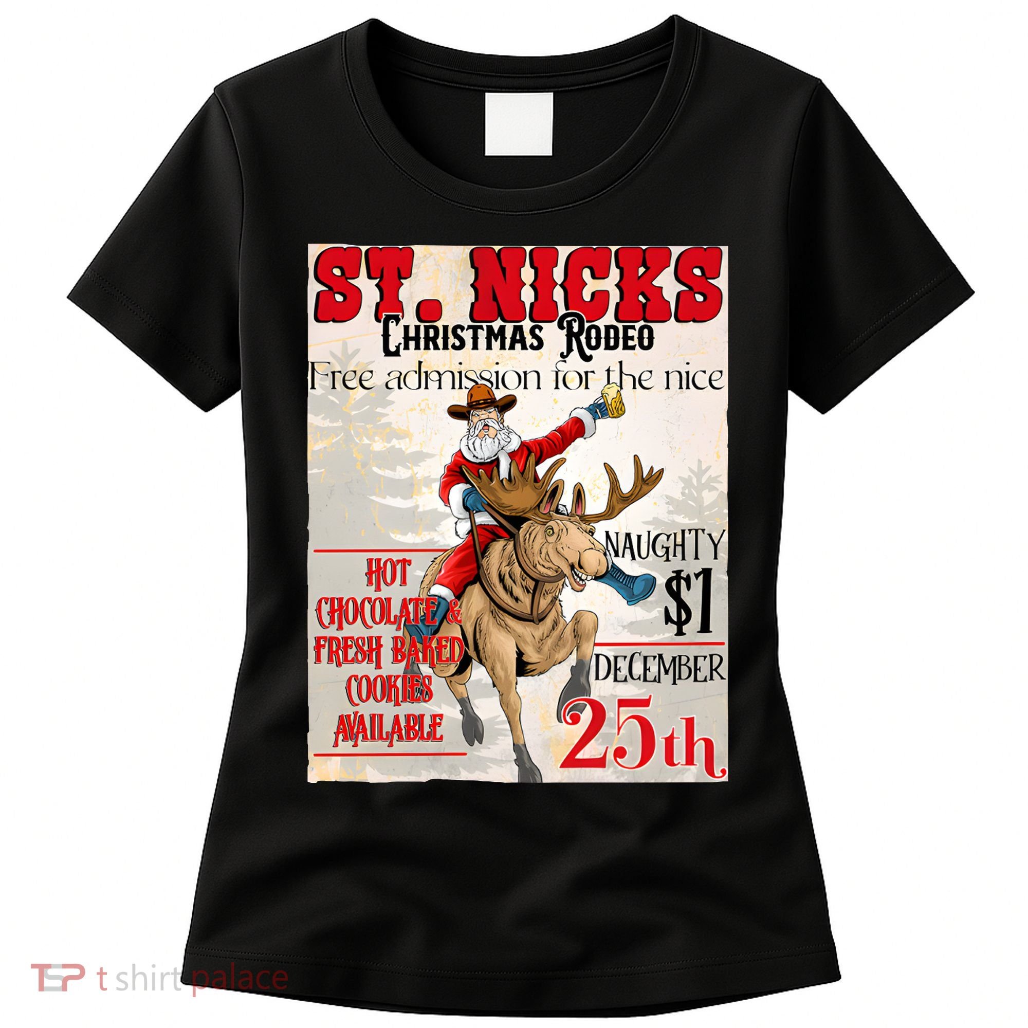 Christmas Rodeo Poster Western Christmas Women's T-Shirt