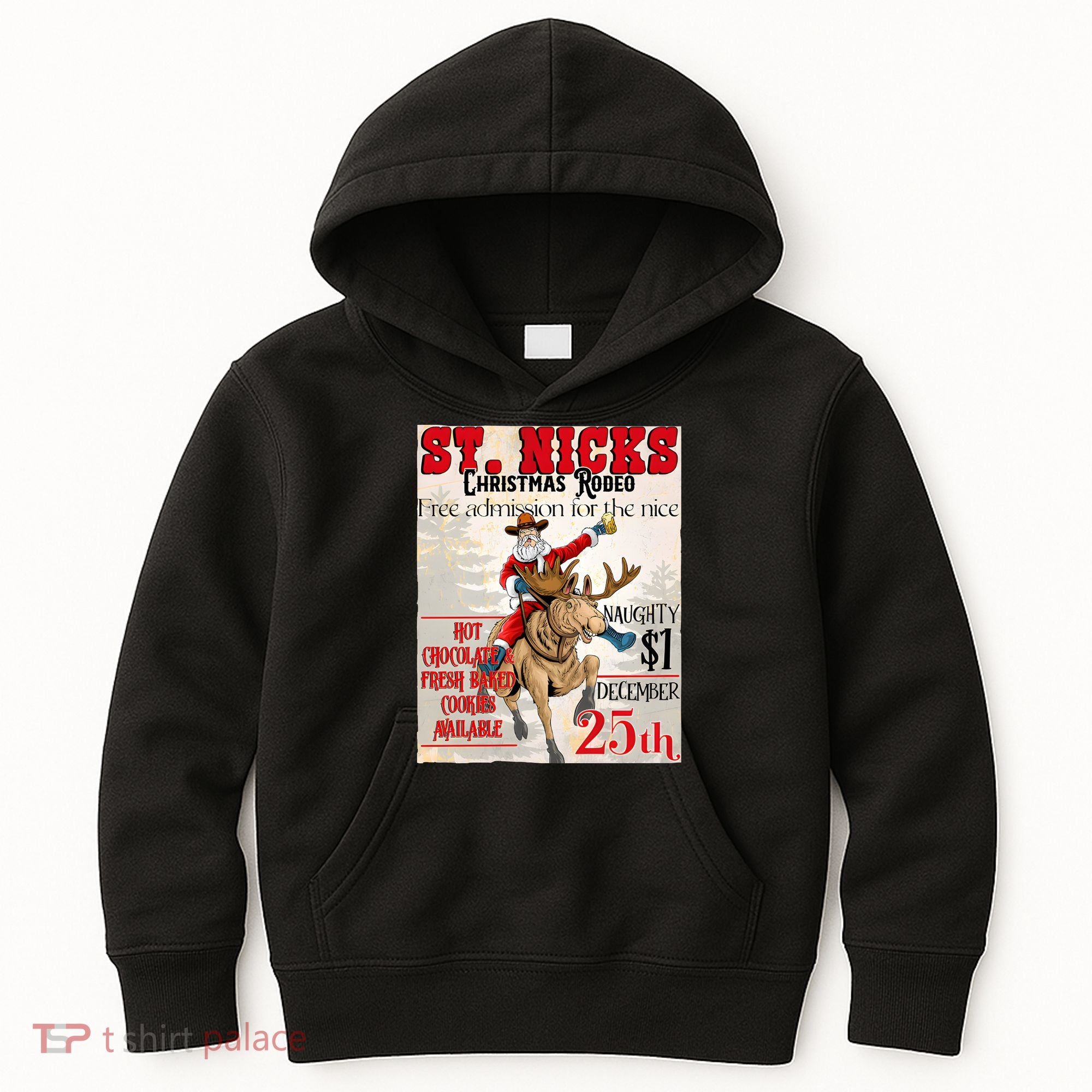 Christmas Rodeo Poster Western Christmas Kids Hoodie