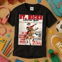 Christmas Rodeo Poster Western Christmas Kids T-Shirt thumb 3