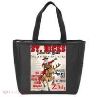 Christmas Rodeo Poster Western Christmas Tote Bag thumb 0