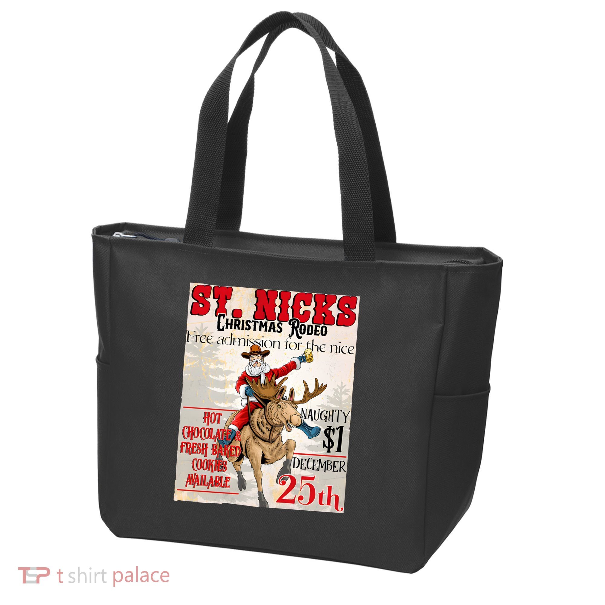 Christmas Rodeo Poster Western Christmas Tote Bag
