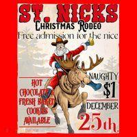 Christmas Rodeo Poster Western Christmas Santa Hat thumb 1