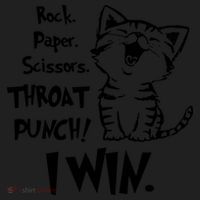Cat Rock Paper Scissors Throat Punch I Win Women's Sweatshirt thumb 2