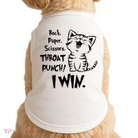 Cat Rock Paper Scissors Throat Punch I Win Doggie Tank thumb 0