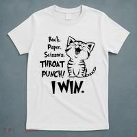 Cat Rock Paper Scissors Throat Punch I Win T-Shirt thumb 5