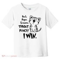 Cat Rock Paper Scissors Throat Punch I Win Toddler T-Shirt thumb 0
