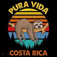 Costa Rica Pura Vida Sloth Stripe Pom Pom Beanie thumb 2