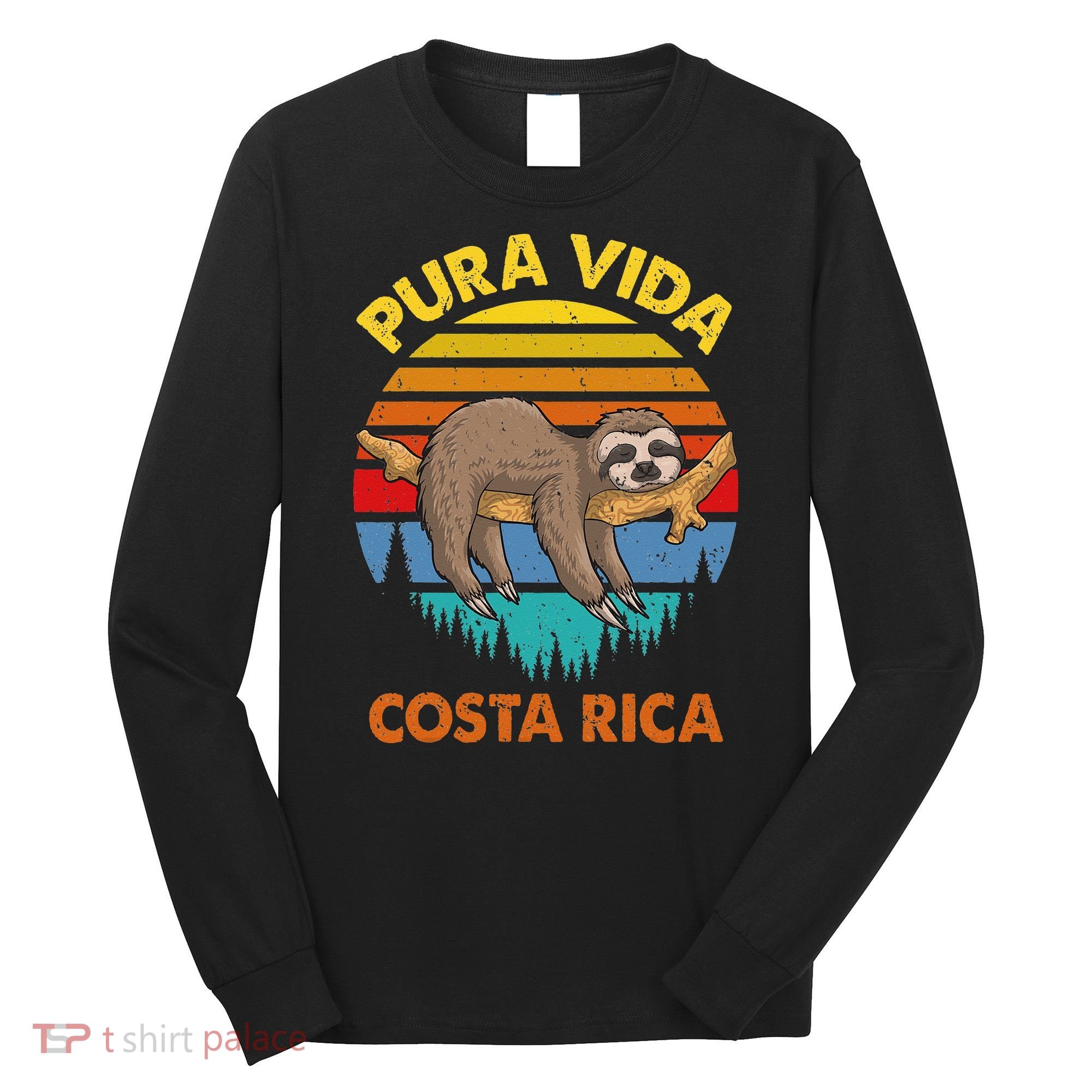Costa Rica Pura Vida Sloth Long Sleeve Shirt