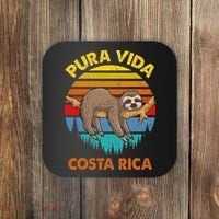 Costa Rica Pura Vida Sloth Coaster thumb 0