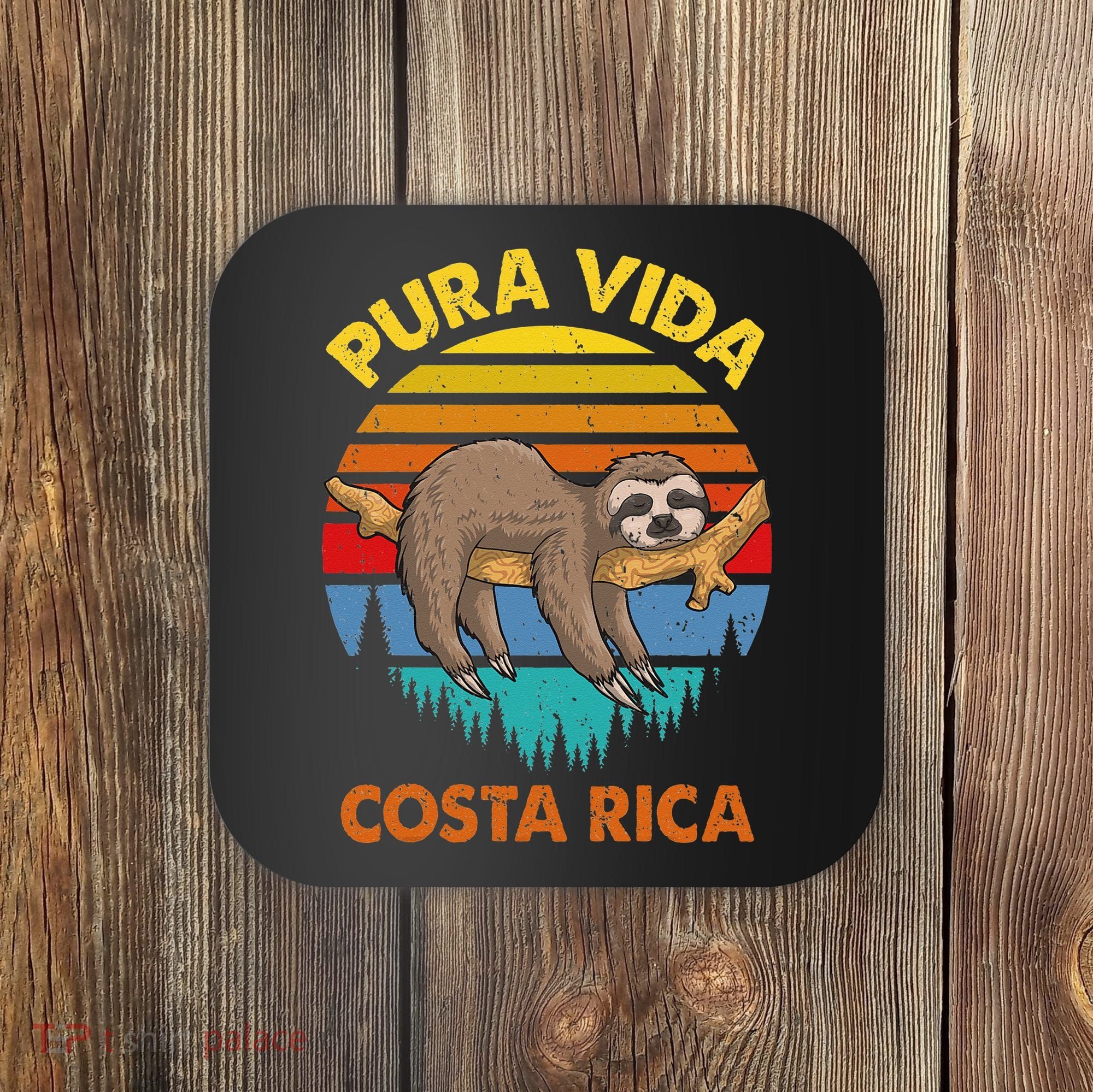 Costa Rica Pura Vida Sloth Coaster