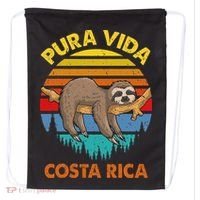 Costa Rica Pura Vida Sloth Drawstring Bag thumb 0