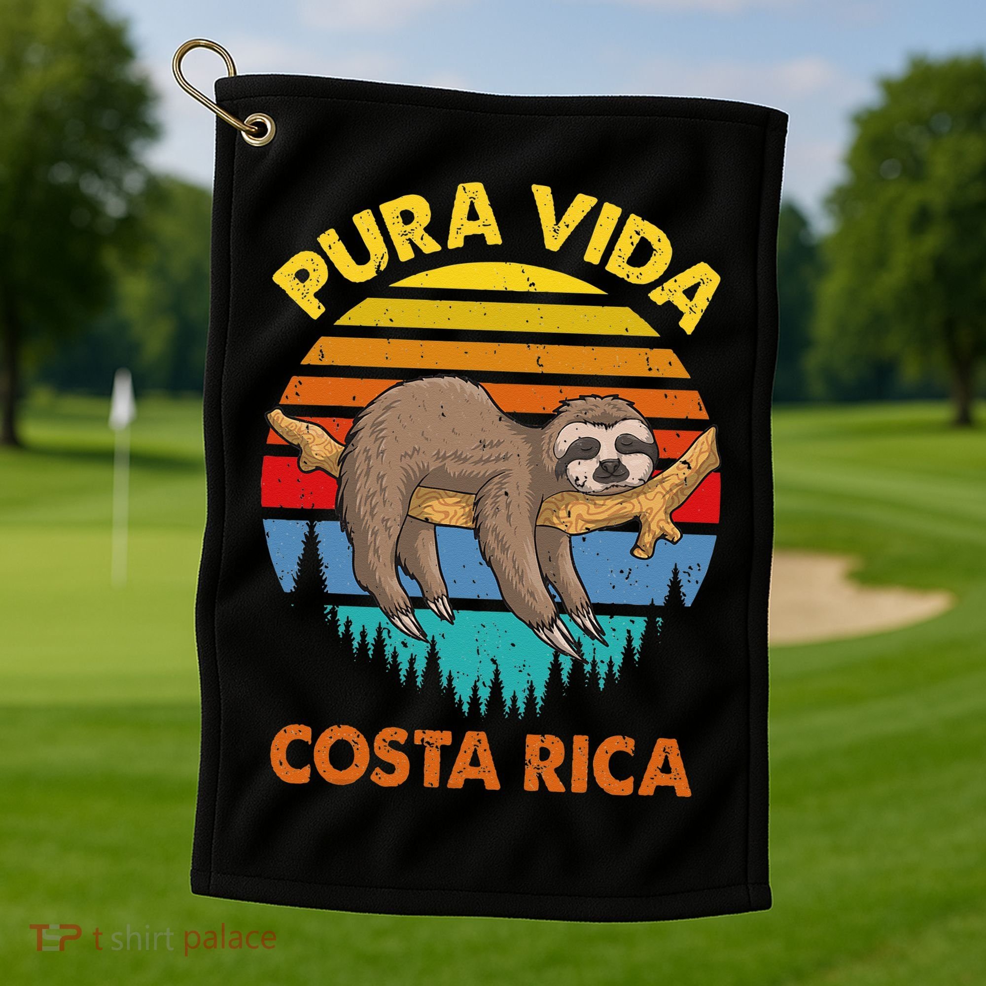 Costa Rica Pura Vida Sloth Golf Towel