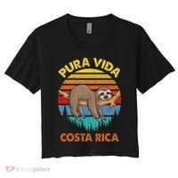 Costa Rica Pura Vida Sloth Women's Crop Top Tee thumb 0