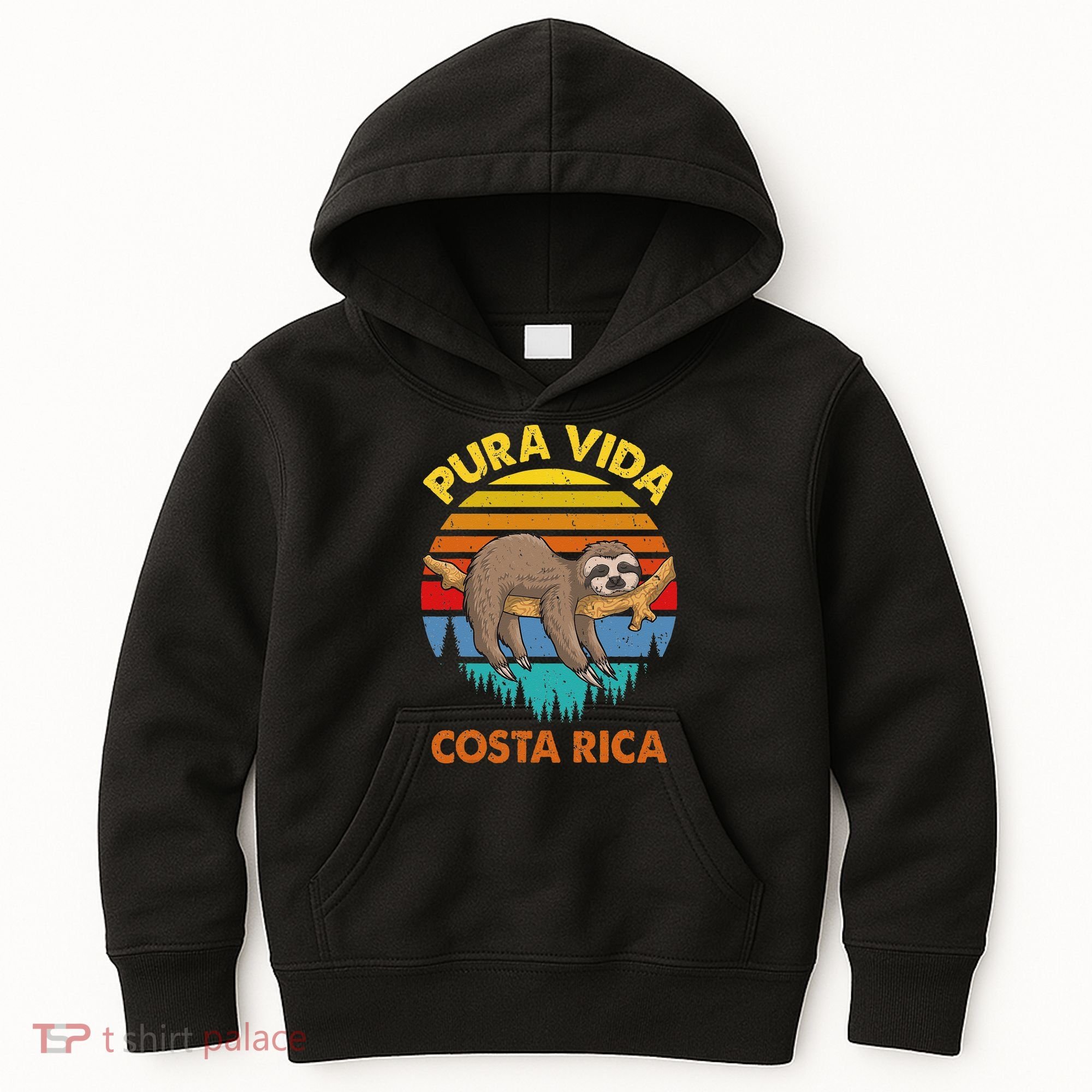 Costa Rica Pura Vida Sloth Kids Hoodie