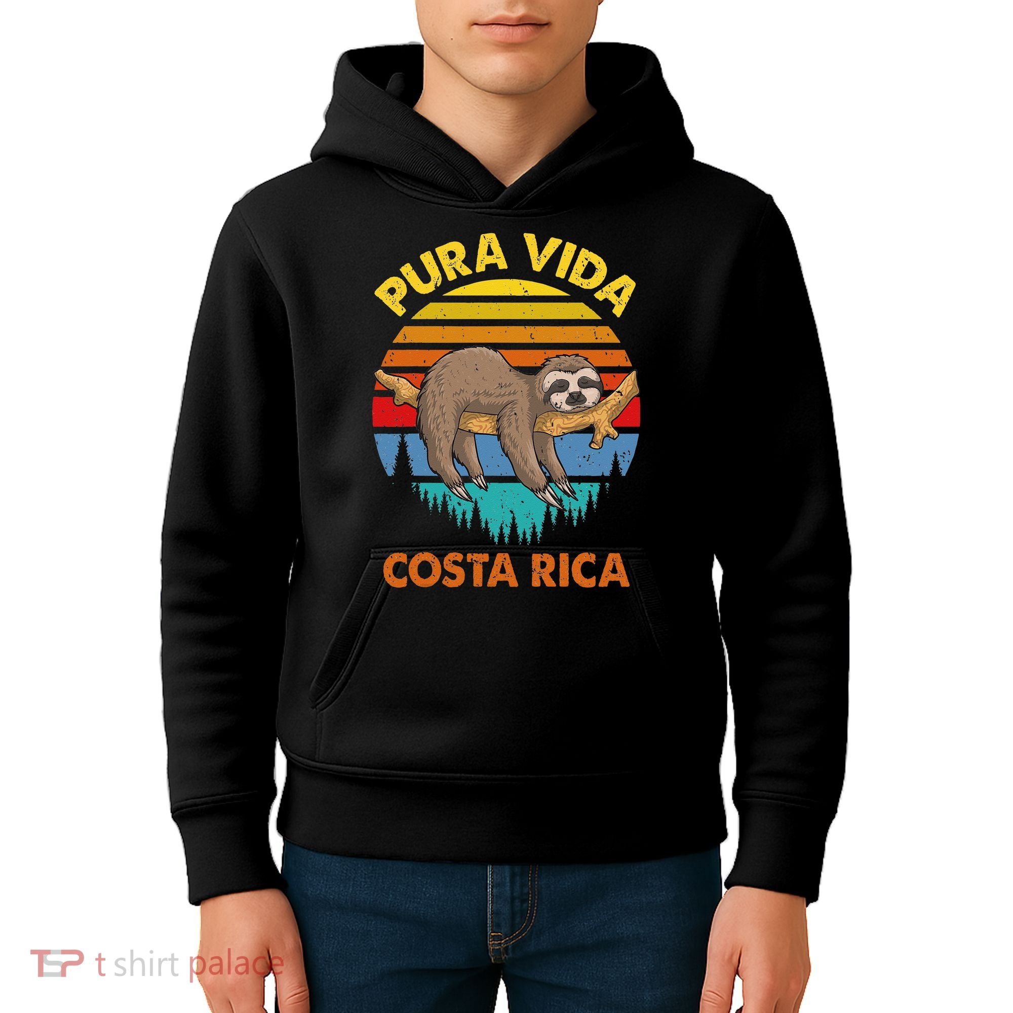 Costa Rica Pura Vida Sloth Kids Hoodie