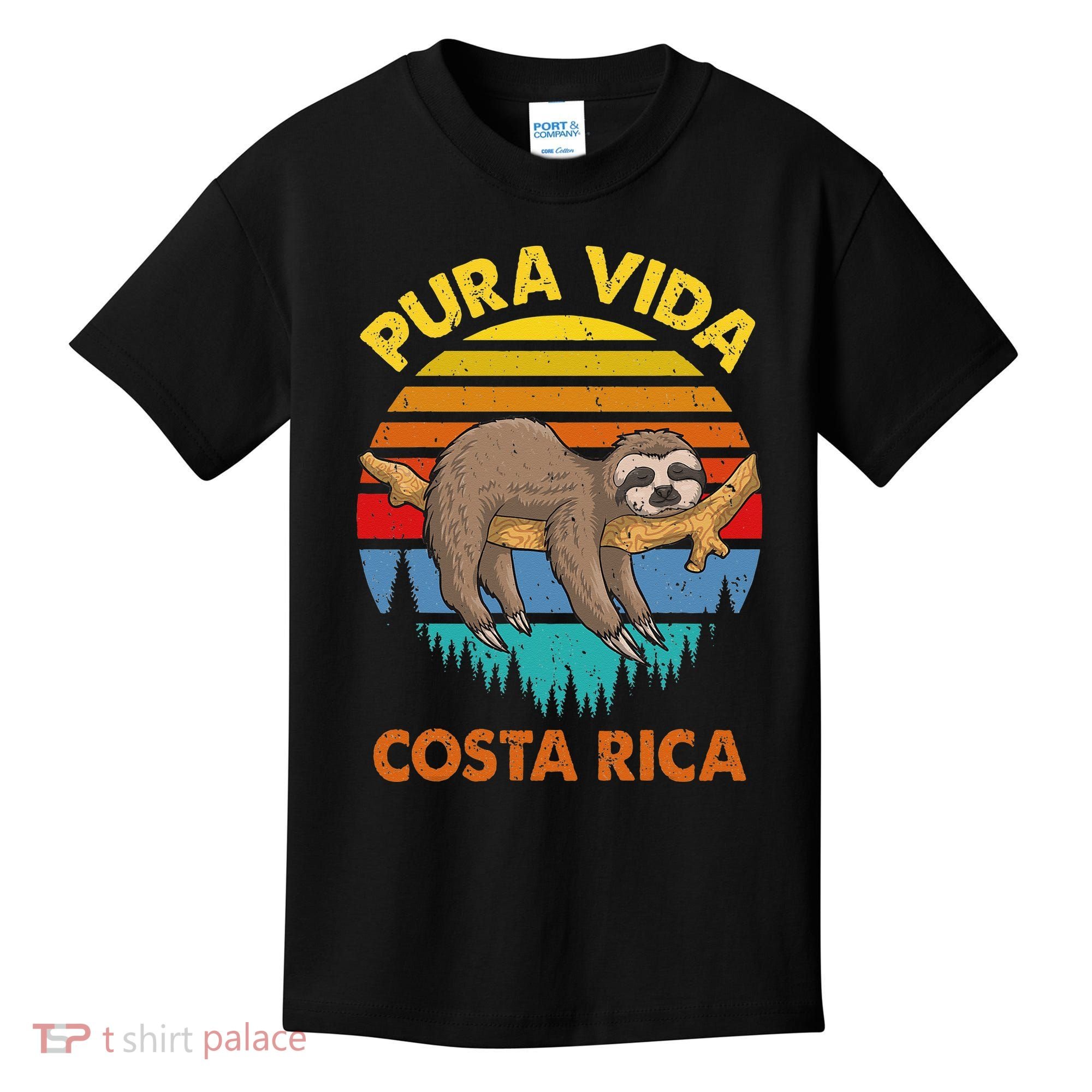 Costa Rica Pura Vida Sloth Kids T-Shirt