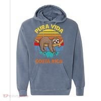 Costa Rica Pura Vida Sloth Comfort Colors Garment-Dyed Hooded Sweatshirt thumb 0