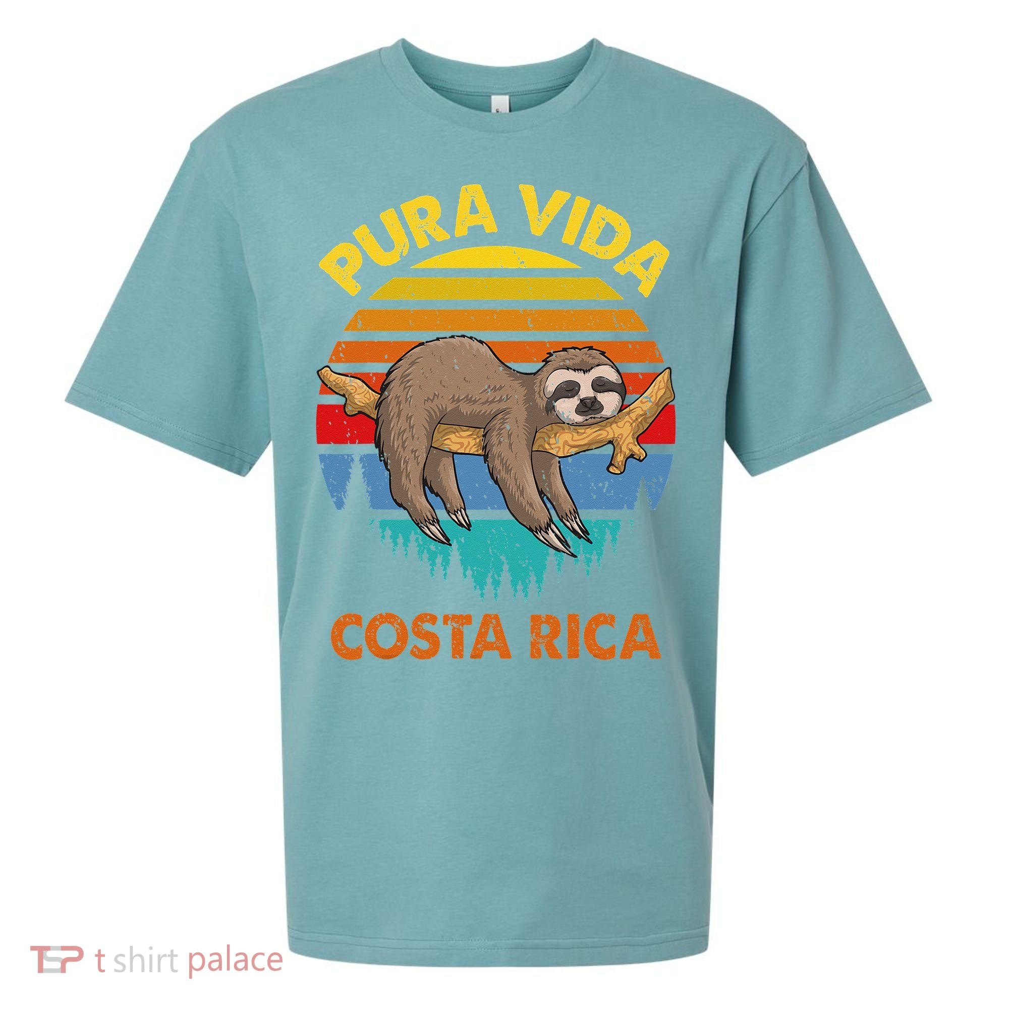 Costa Rica Pura Vida Sloth Sueded Cloud Jersey T-Shirt