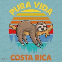 Costa Rica Pura Vida Sloth Sueded Cloud Jersey T-Shirt thumb 2