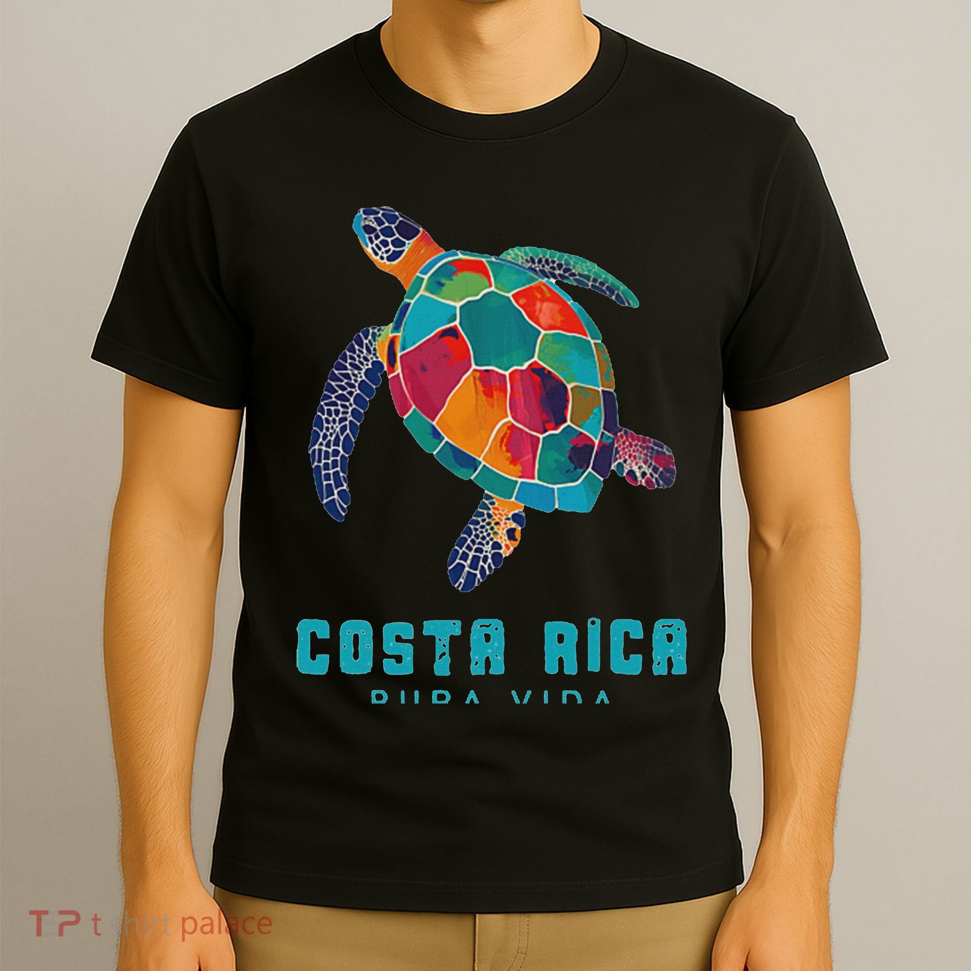 Costa Rica Pura Vida Vintage Vacation Beach Sea Turtle T-Shirt