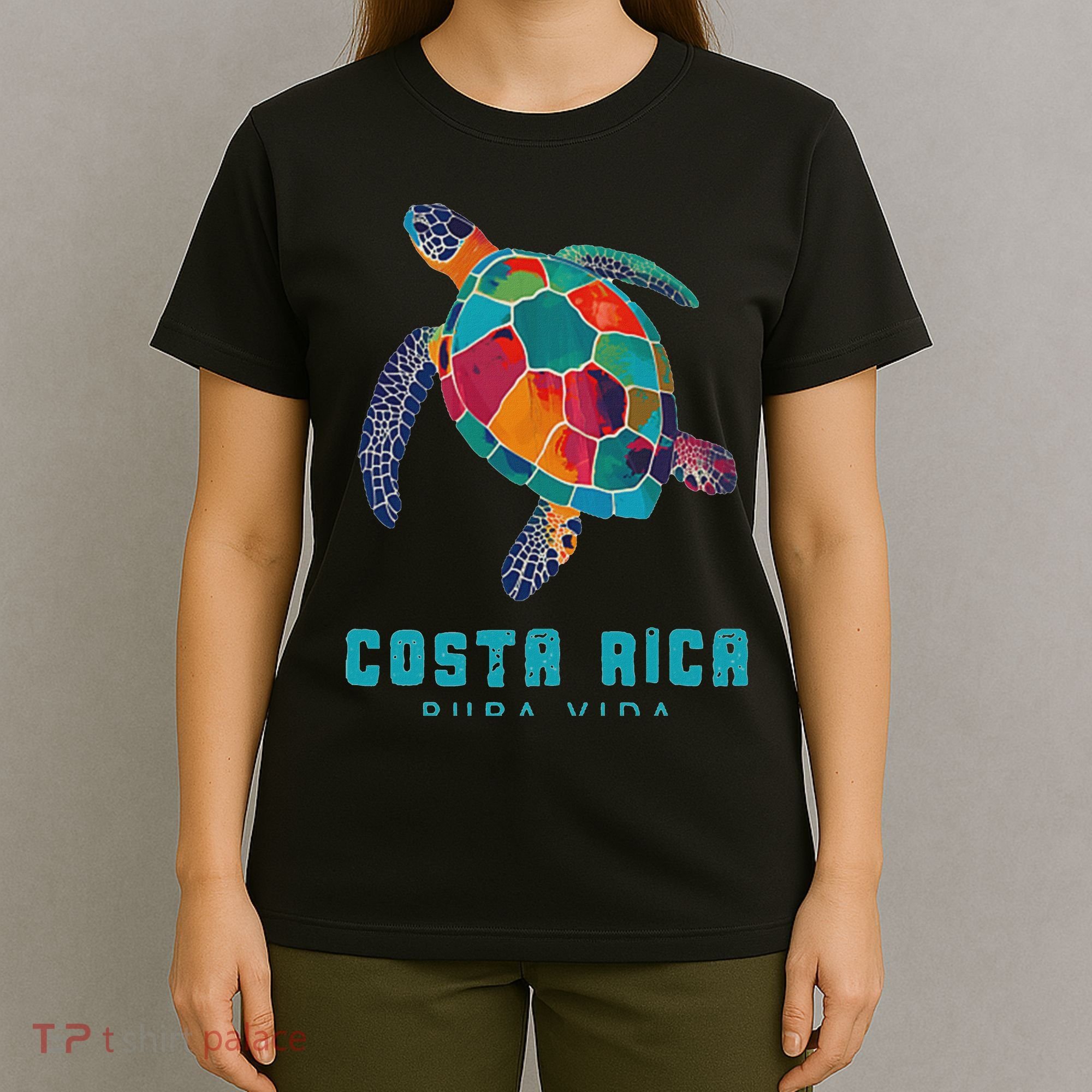 Costa Rica Pura Vida Vintage Vacation Beach Sea Turtle T-Shirt