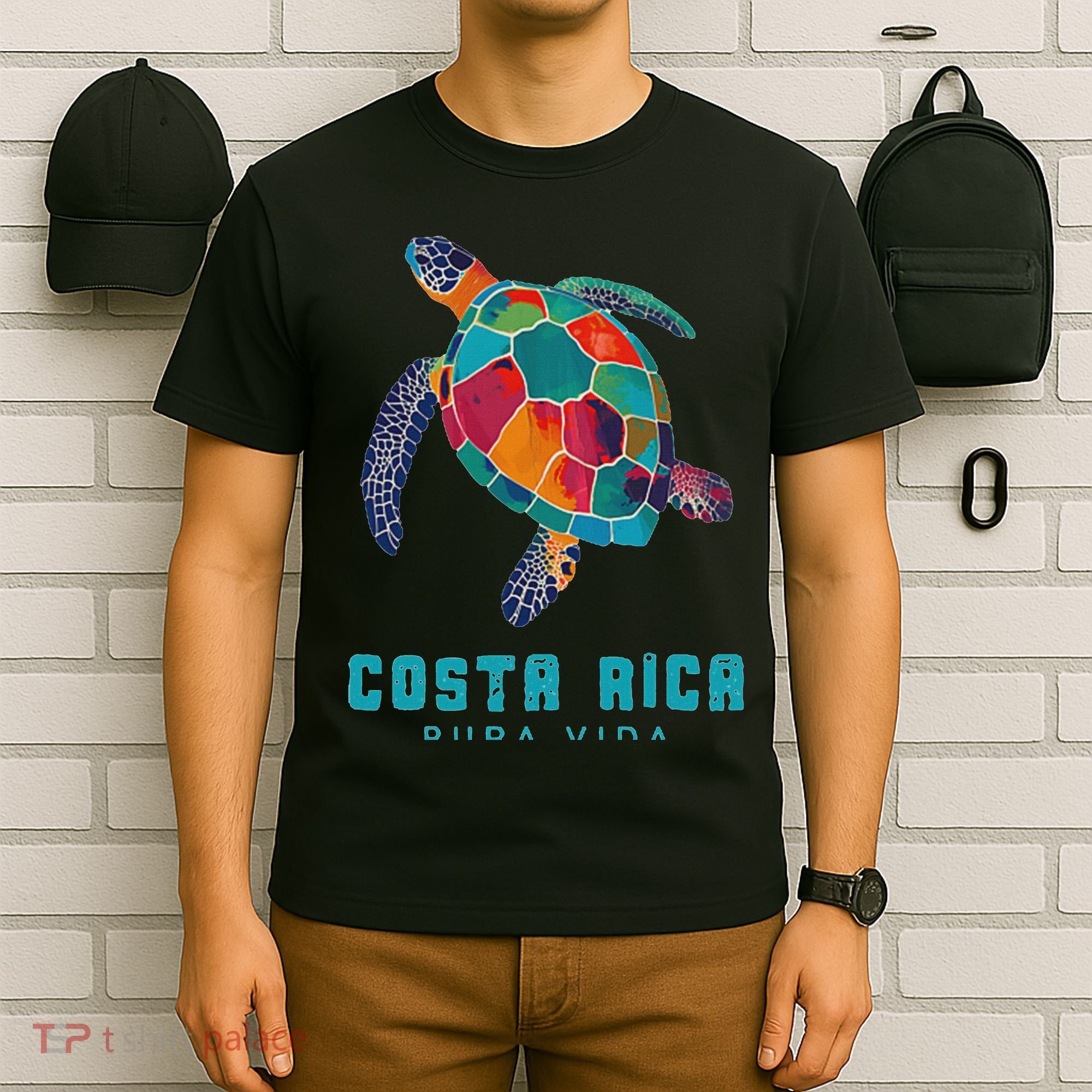 Costa Rica Pura Vida Vintage Vacation Beach Sea Turtle T-Shirt