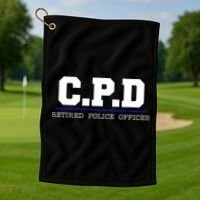 C.P.D Retired Police Officer Chicago PD Gift Golf Towel thumb 1