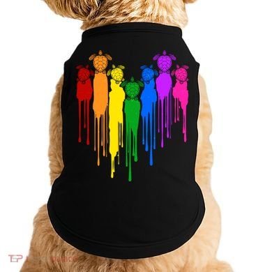 Cute Rainbow Painted Turtles Heart Doggie Tank