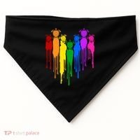 Cute Rainbow Painted Turtles Heart USA-Made Doggie Bandana thumb 0