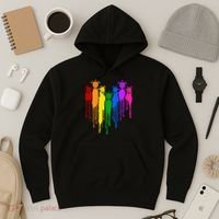 Cute Rainbow Painted Turtles Heart Hoodie thumb 3