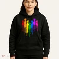 Cute Rainbow Painted Turtles Heart Hoodie thumb 5