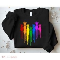 Cute Rainbow Painted Turtles Heart Sweatshirt thumb 2