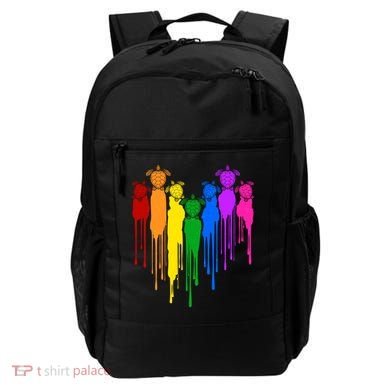 Cute Rainbow Painted Turtles Heart Backpack