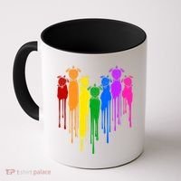 Cute Rainbow Painted Turtles Heart Coffee Mug thumb 0